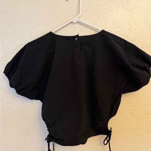 Madewell Black Puff Sleeve Crop Top - Picture 6 of 8